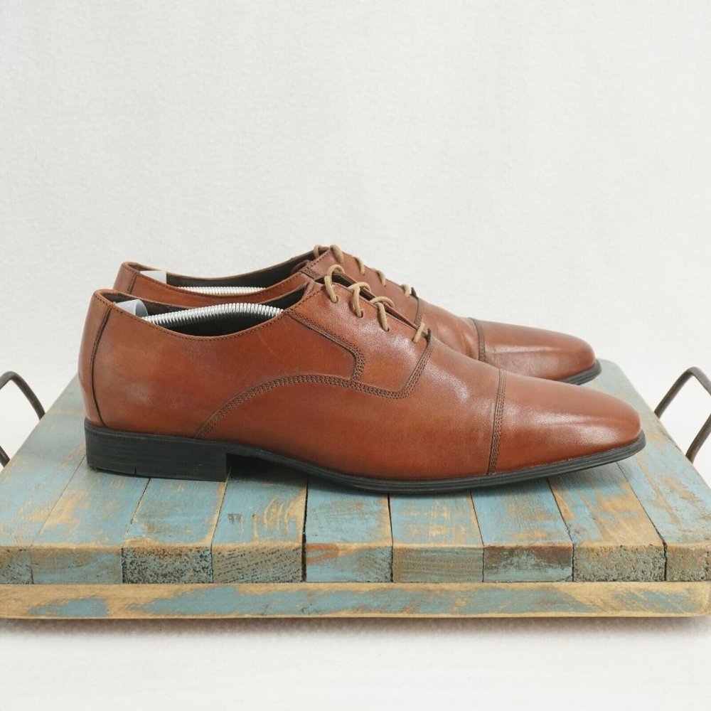 Cole Haan Air Mens Dress Shoes Oxfords Cap Toe Brown Leather Lace Up Size 13M